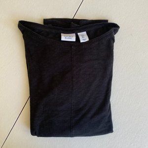 Antibes Blanc Black Long Sleeve Top Size Small